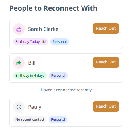 Reconnect notification preview